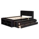 Bed With Bookcase Headboard, Under Bed Storage Drawers And Bed End Storage Case