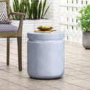 Outdoor Concrete End Table - Light Blue