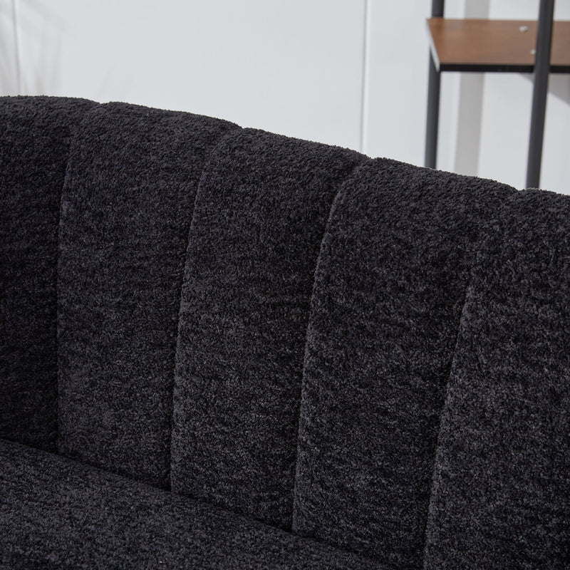 Glam Mini Loveseat, Accent Couch - Black