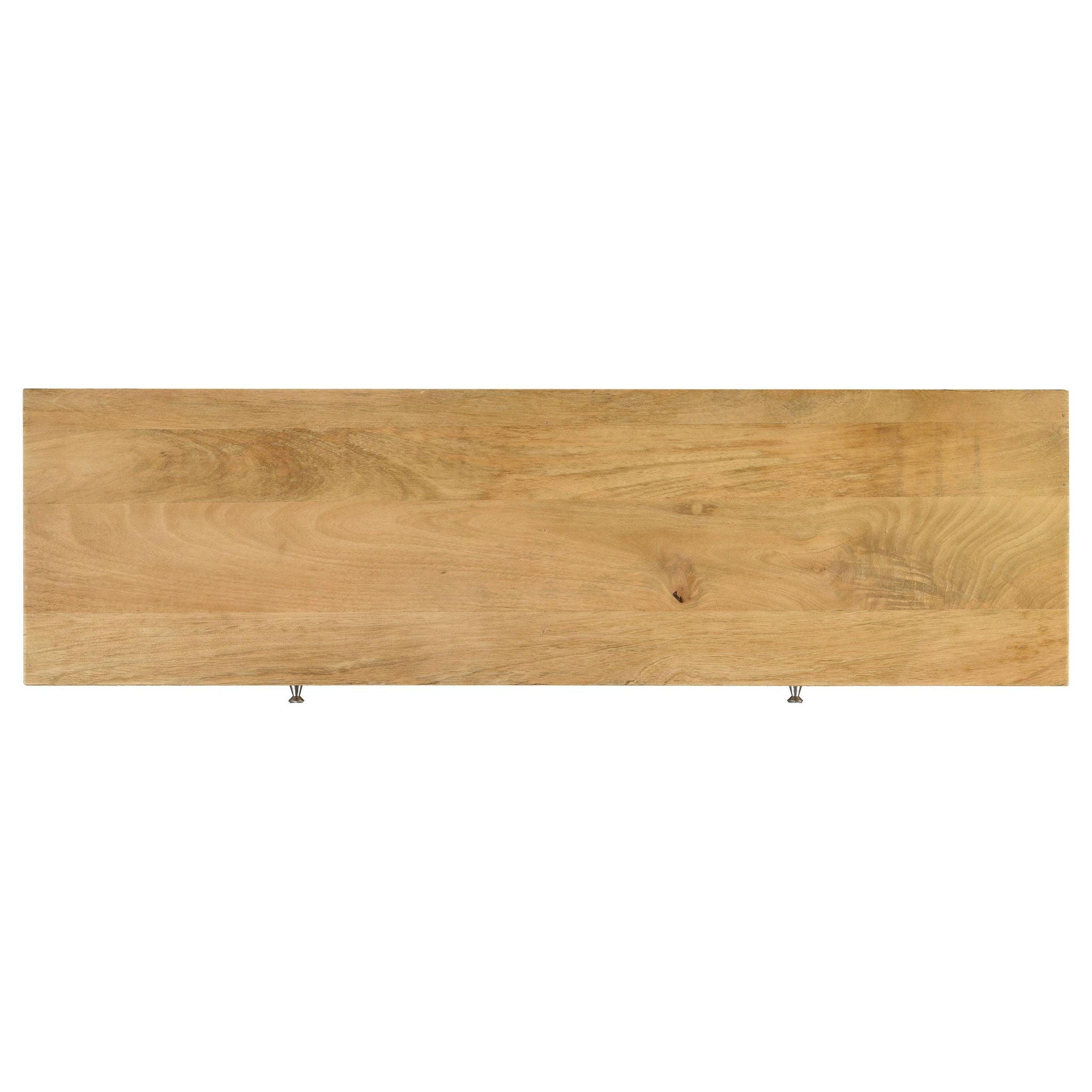 Draco 2-drawer Console Table Hand Carved Details Natural - Atlantic Fine Furniture Melbourne FL