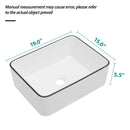 Modern European Style Ceramic Rectangular Vessel Bathroom Sink