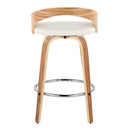 Grotto - Mid Century Modern Fixed Height Counter Stool With Swivel With Round Footrest (Set of 2)