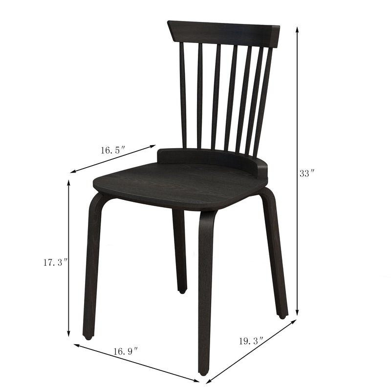 Solid Wood Slat Back Windsor Chair (Set of 2)