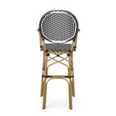 Outdoor Wicker And Aluminum French Barstools (Set of 2)