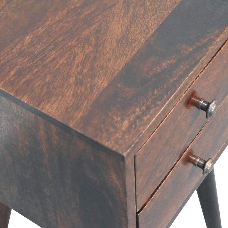 Mini 2 Drawer Nightstand - Walnut