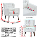 Modern Accent Chair, Chenille Arm Chairs For Living Room, Upholstered Mordern Armchair, Comfy Soft Padded Lounge Chair In Small Space, Bedroom, With Pillow, Solid Wood Leg