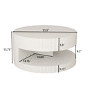 Round Coffee Table With Storage, Vertical Stripe Design