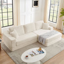 Modern Minimalist L Shape Modular Sectional Sofa, Corduroy Couch