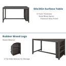 5 Pieces Counter Height Rustic Farmhouse Dining Room Wooden Bar Table Set With 2 Stools And 2 Chairs