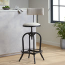 Industrial Modern Upholstered Adjustable Height Swivel Barstool - Beige