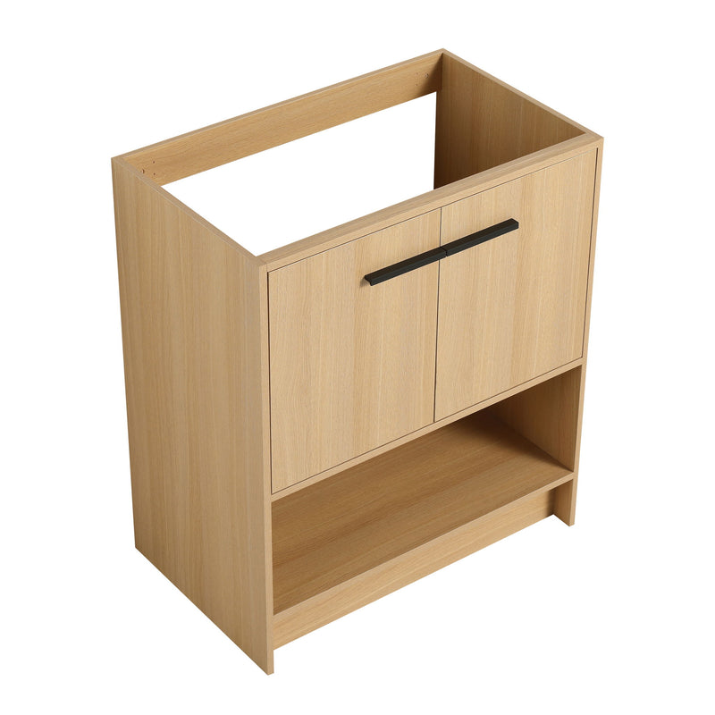 Modern Bathroom Vanity With Ceramic Sink, Freestanding Cabinet, Soft Closing Doors