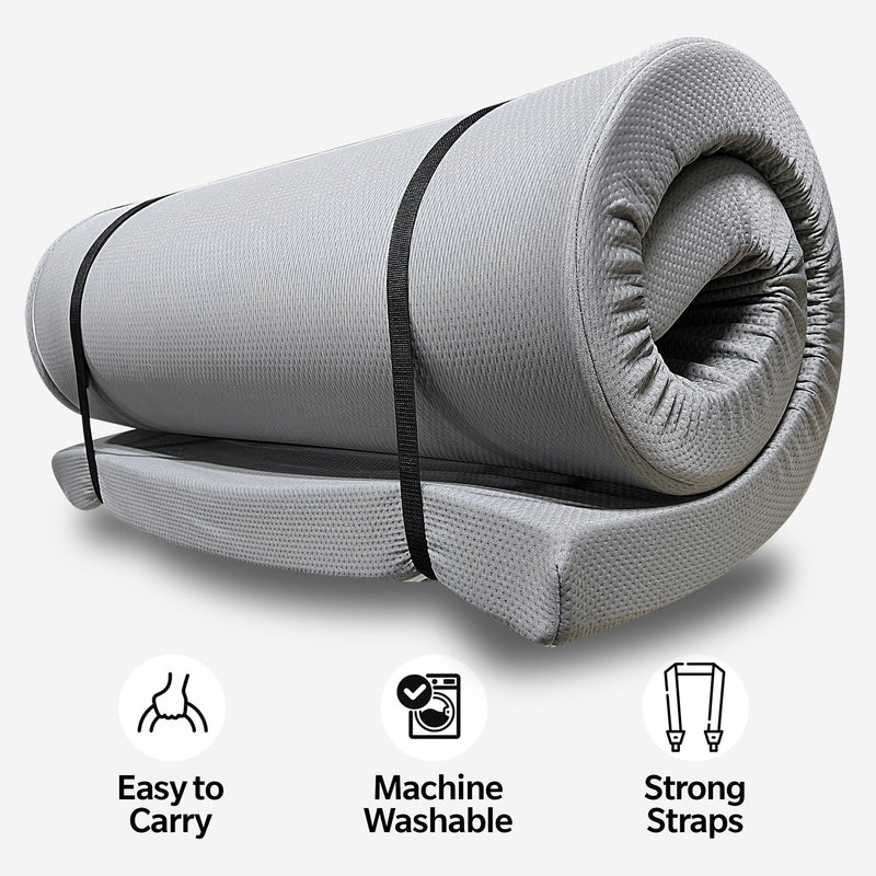 Memory Foam Camping Mattress, Foldable, Portable Comfort With Water Resistant Cover