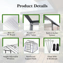 Gain Height Windproof Aluminum Greenhouse With Raised Base