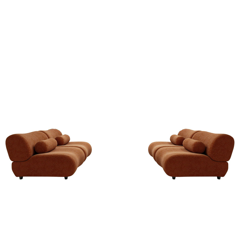 Modern L-Shaped Modular Sofa Set High Comfort Chenille Fabric
