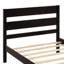 Twin Bed with Headboard and Footboard,Espresso