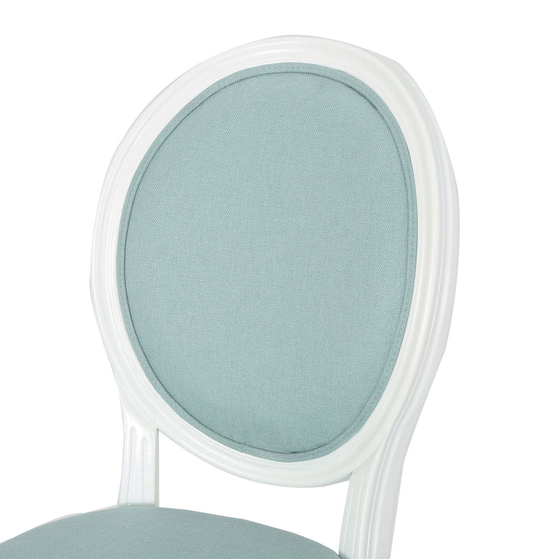 French Country Dining Chair Set With Round Backrest