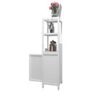 Storage Cabinet With Tall Linen Tower, Multifunctional For Bathroom