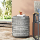 Outdoor Side Table With Cylindrical Shape - White