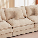 L Shaped Modular Sectional Sofa With Movable Ottoman, 3 Seater Comfortable Seating