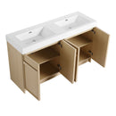 Freestanding Bathroom Vanity With Resin Sink & Soft Close Cabinet Doors