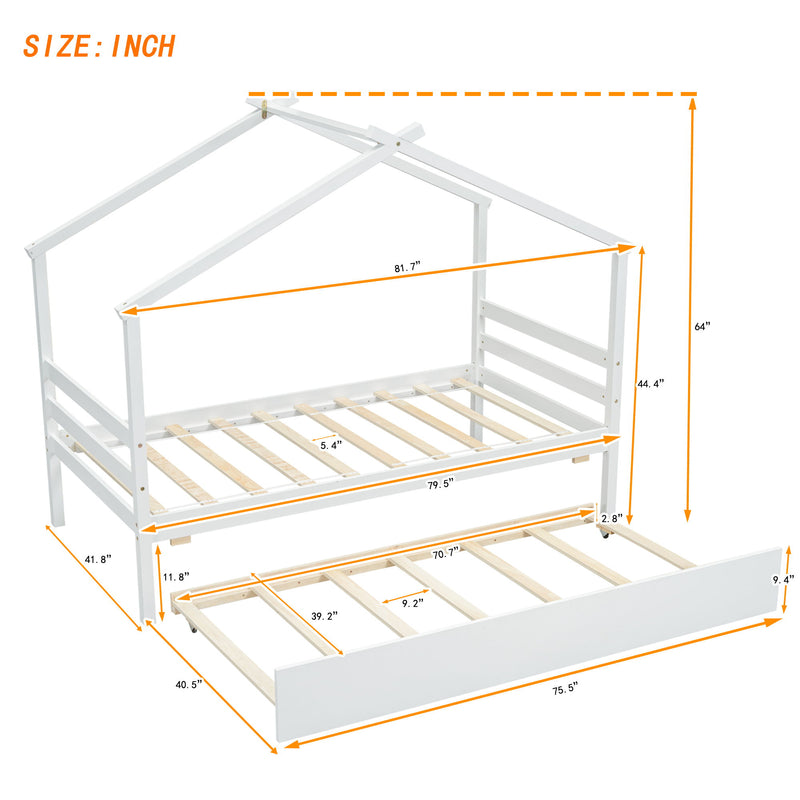 House-Shaped Bed With Trundle