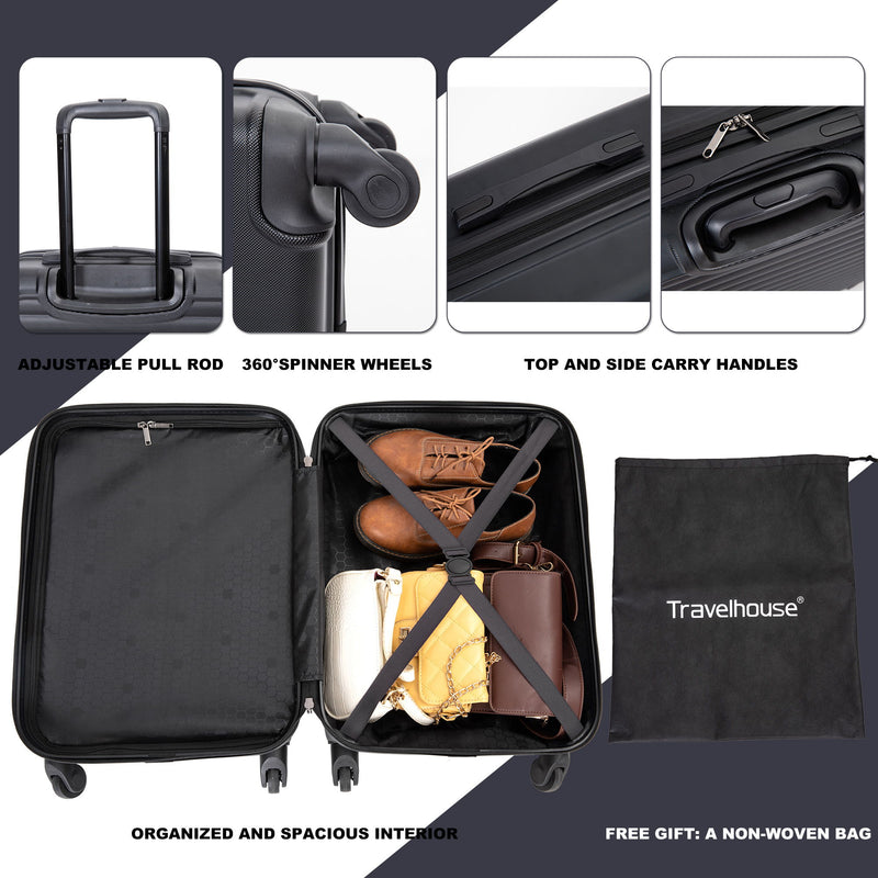 20" Carry On Luggage Lightweight Suitcase, Spinner Wheels