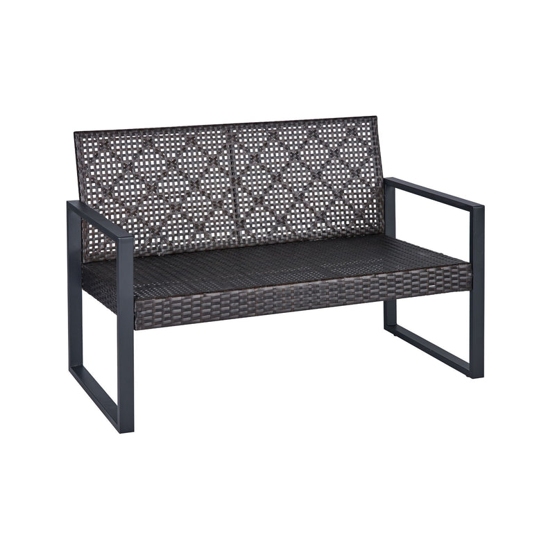 4 Piece Patio Furniture Set With Acacia Wood Table Top And Cushions