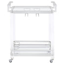 Jefferson - 2-Tier Glass Shelf Acrylic Bar Cart - Chrome