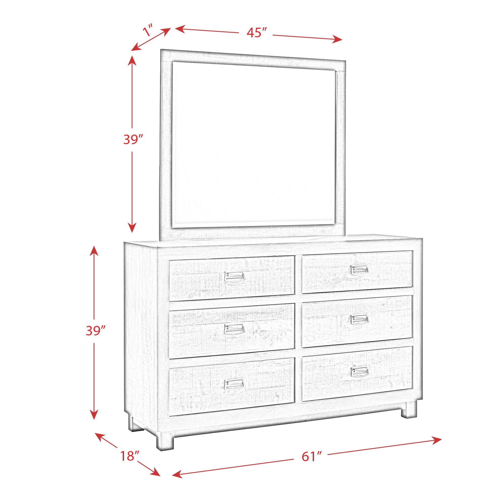 Harlington - 6-Drawer Dresser
