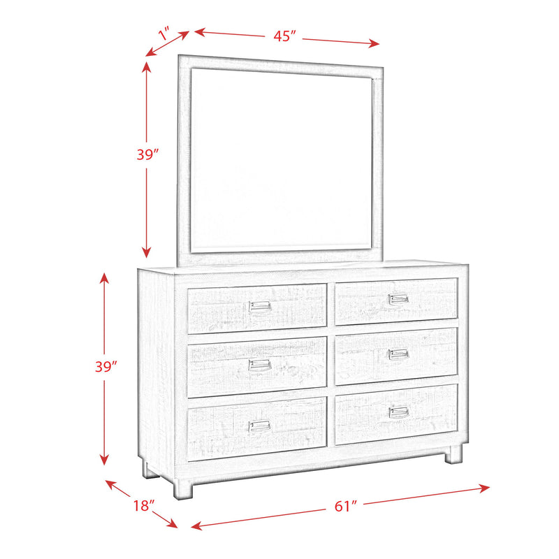 Harlington - 6-Drawer Dresser With Mirror Set - Dark Chocolate