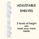 Slim Tall Bathroom Storage Cabinet With Adjustable Shelves, 2 Doors Freestanding Cabinet - White