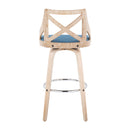 Charlotte - Farmhouse Fixed Height Bar Stool With Swivel And Round Footrest (Set of 2)