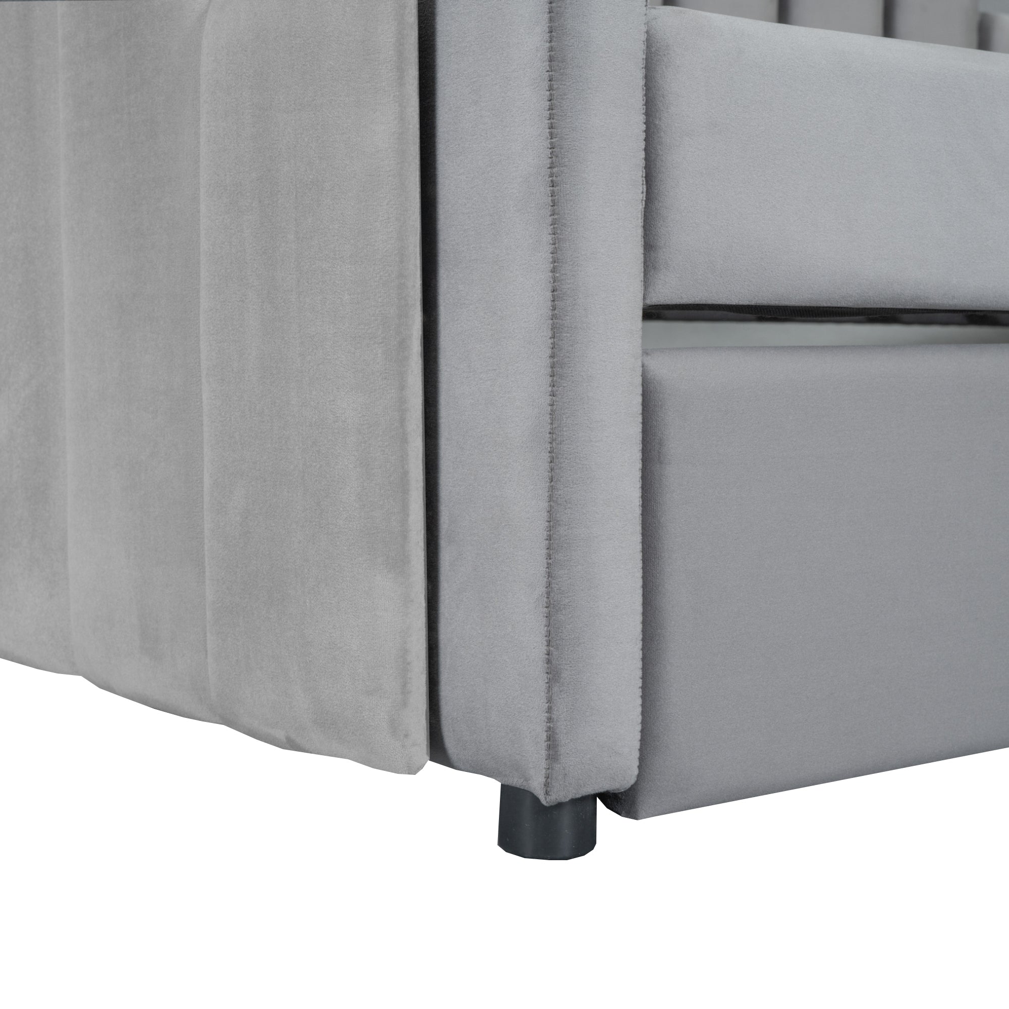 Twin Size Upholstered Daybed with Light and USB Port, Gray - Atlantic Fine Furniture Melbourne FL