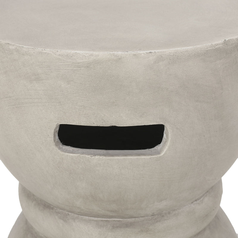 Outdoor Side Table With Hourglass Shape - Gray