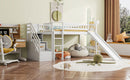 Loft Stairway Bed With 2 Drawers, Convertible Ladder And Slide