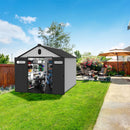 8 Ft. W X 12 Ft. D Plastic Storage Shed With Floor - Black / Gray