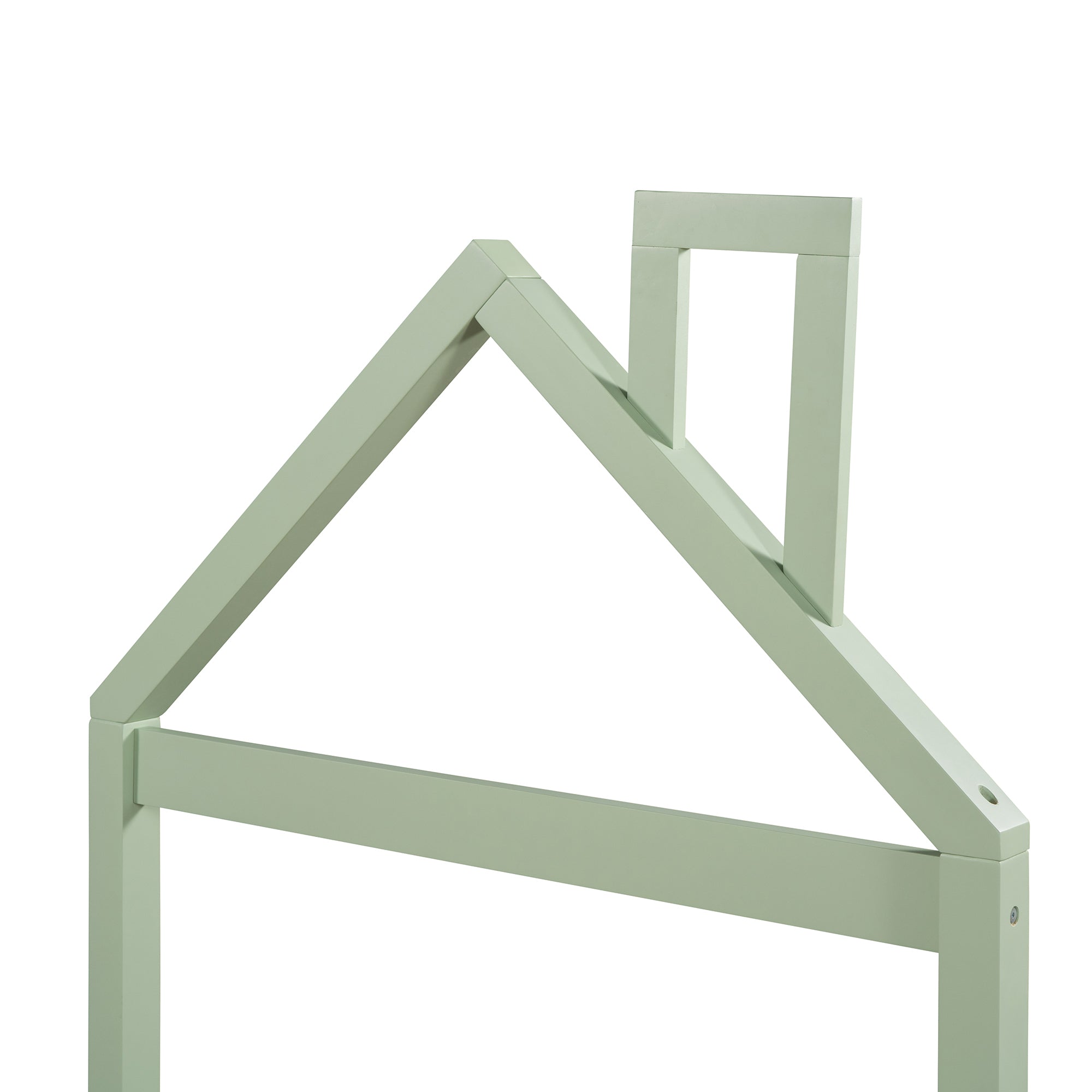 Twin Size Wood Platform Bed with House-shaped Headboard  (Green) - Atlantic Fine Furniture Melbourne FL