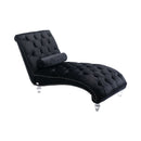 Velvet Chaise Lounge Indoor, Button Tufted Upholstered Chaise Lounge Chair With Pillow