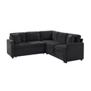 Modern L Shaped Sectional Sofa Bed With Hidden Storage Chenille Upholstery