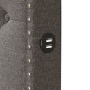 Upholstered Platform Bed With Trundle And 2 Sets Of USB Ports On Each Side, Linen Fabric