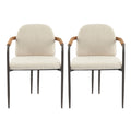 Modern Dining Chair Set With Durable Iron Frame And Comfortable Fabric Upholstery