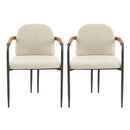 Modern Dining Chair Set With Durable Iron Frame And Comfortable Fabric Upholstery