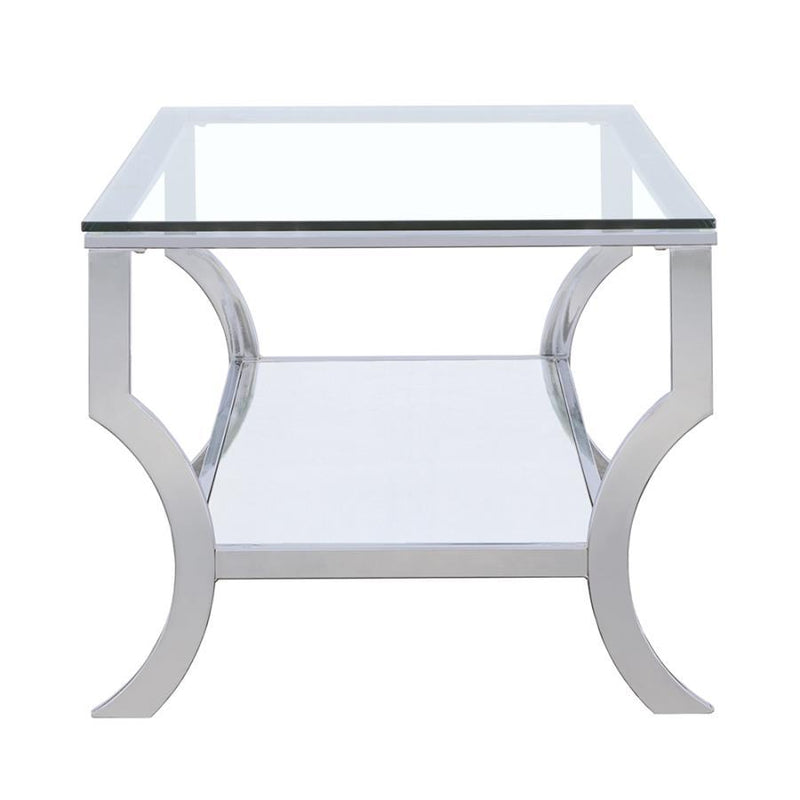 Saide - Rectangular Glass Top Coffee Table - Chrome - Atlantic Fine Furniture Inc