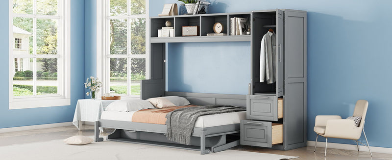 Space Saving Murphy Wall Bed With Closet And Drawers