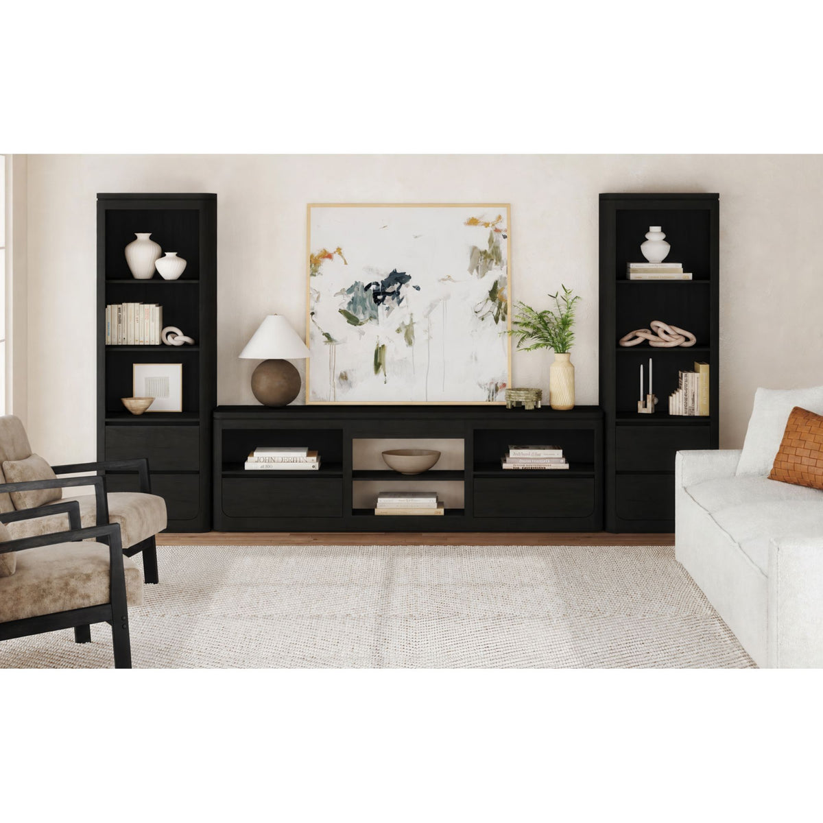 Rosalie Entertainment Unit With 82" TV Console in Black by Elements International, view 25