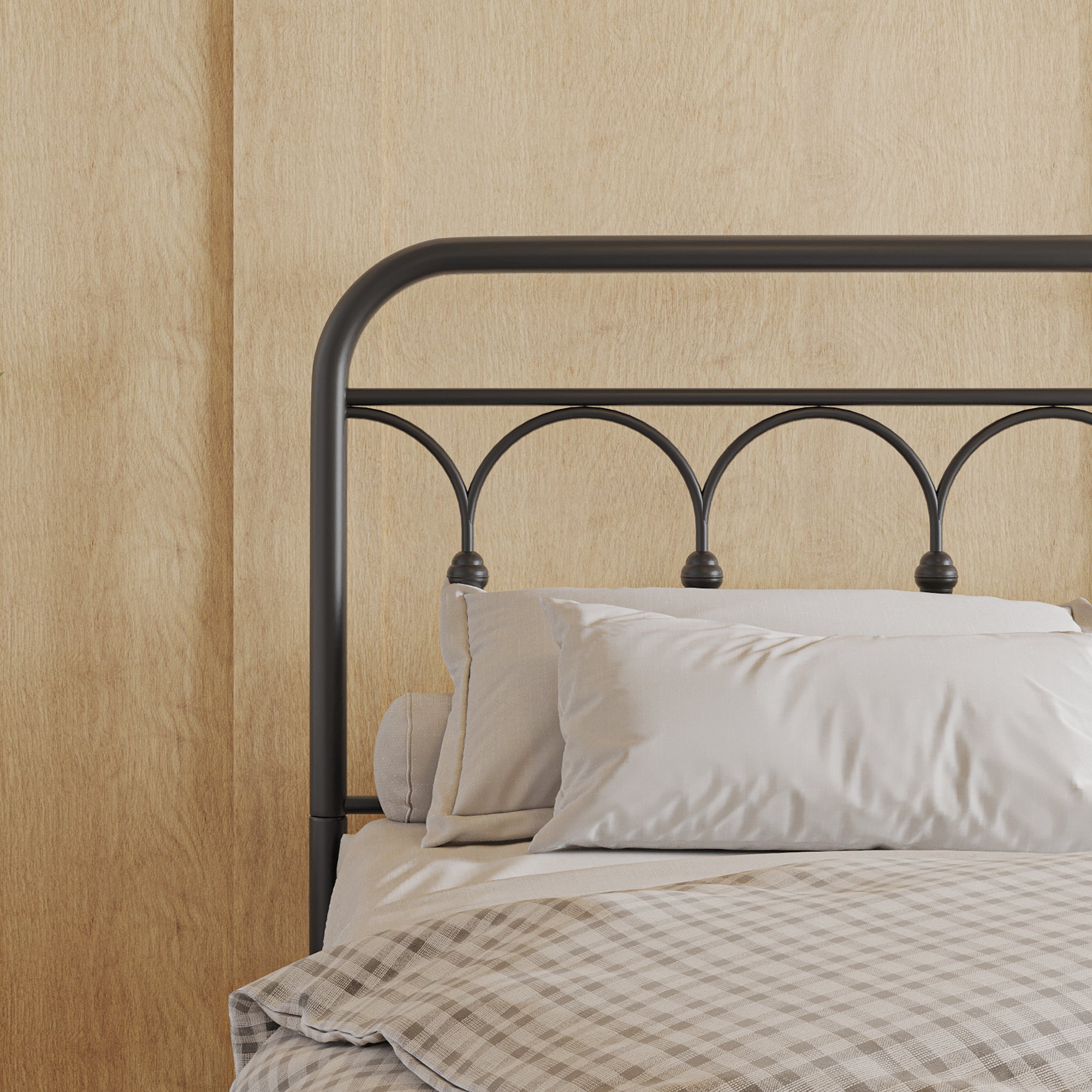 Queen Metal Bed Frame with Headboard and Footboard Platform Queen Size No Box Spring Needed 12.4" Under Bed Storage, Queen Size Black - Atlantic Fine Furniture Melbourne FL