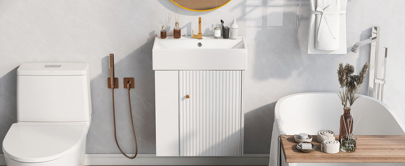 Modern Floating Bathroom Vanity With Ceramic Basin Perfect For Small Bathrooms