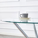 Modern Round Clear Glass Dining Table With Unique Metal Legs For 4 6 People - Silver