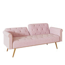 Luxurious Velvet Sofa Bed With Nail Head Trim And Matching Pillow