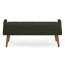 Modern Living Room Bench With Looped Yarn Fabric And Rubber Wooden Legs